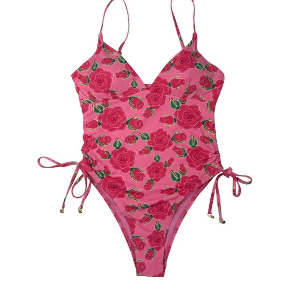Women’s Floral Pink Swimsuit Betsey Johnson size small